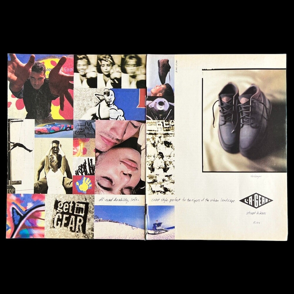 1992 La Gear Banyon Hiking Boot Shoe 2 Page Vintage Print Ad California Wall Art